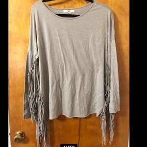 YA Los Angelos long sleeve fringe top
